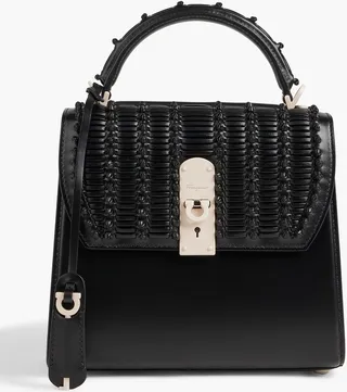 Boxyz woven leather tote