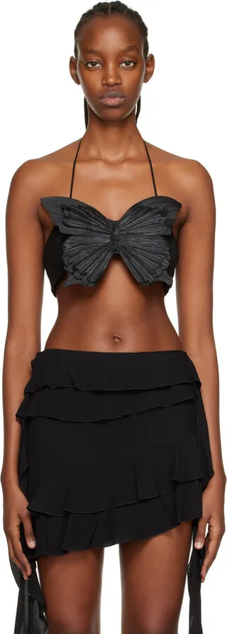 Blumarine Black 3D Butterfly Camisole
