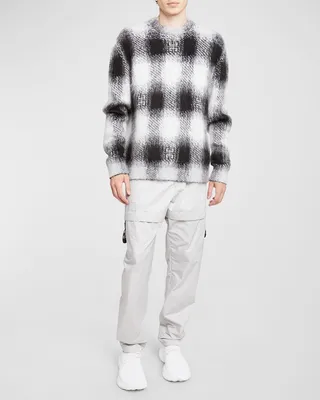 Men's 4G Mohair Plaid Sweater