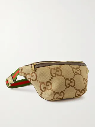 Logo-Jacquard Canvas Belt Bag