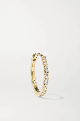 MARIA TASH - Eternity 11mm 18-karat Gold Diamond Hoop Earring - One size