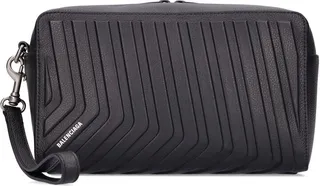 Car embossed leather toiletry bag