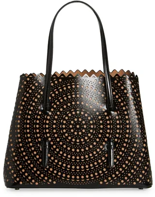 Mina Mini Vienne Perforated Leather Tote