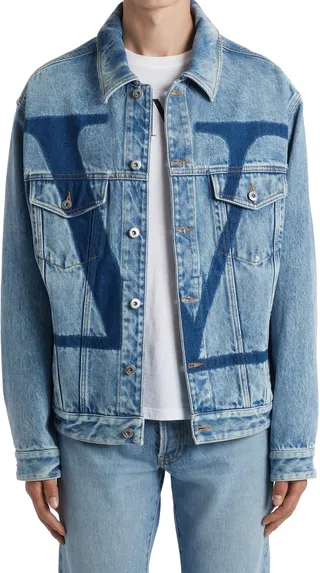 Valentino VLOGO Print Denim Jacket