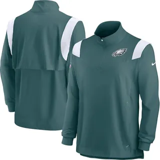 Men's Nike Midnight Green Philadelphia Eagles Sideline Coach Chevron Lockup Quarter-zip Long Sleeve Top