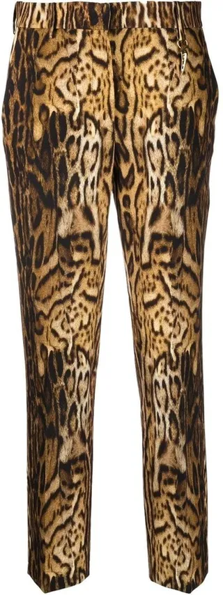 Cropped Leopard Print Trousers