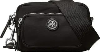 Tory Burch Virginia Mini Crossbody (Black) Handbags