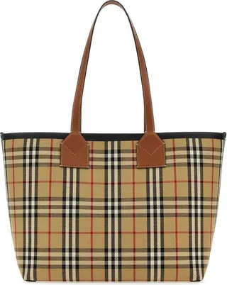 Burberry London Check Pattern Tote Bag