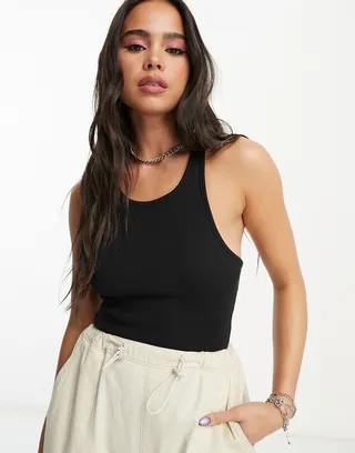 Weekday Stella bodysuit in black