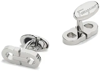Double Gancini Silvertone Cufflink