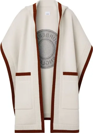 Burberry Wool-Cashmere Logo Cape