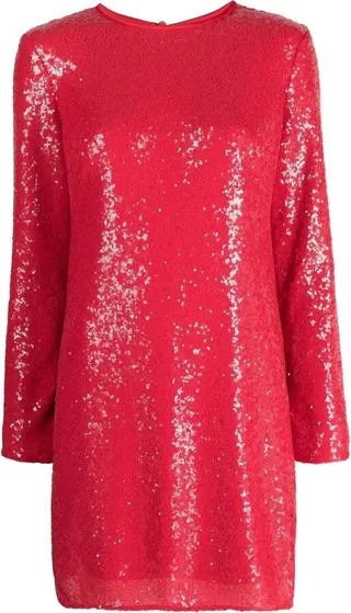 Sequin-Embellished Mini Dress