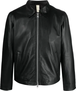 Zip-Up Leather Jacket