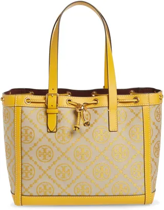 Small T Monogram Jacquard Tote