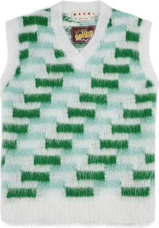 Marni Jacquard Open-knit Mohair-blend Vest