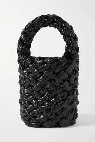 Bottega Veneta - Kalimero Mini Intrecciato Leather Bucket Bag - Black