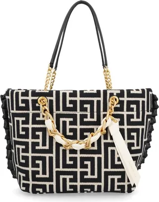 Balmain 1945 Jacquard Monogram Soft Tote Bag