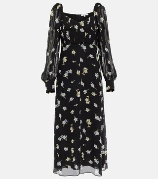 Midnight Blossom midi dress