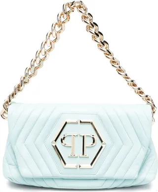 Hexagon nappa leather shoulder bag