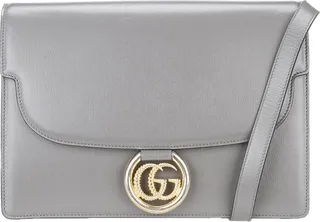Gucci Logo Plaque Foldover Shoulder Bag