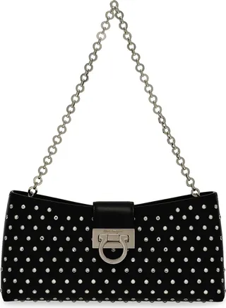 Trifolio Crystal Beaded Shoulder Bag
