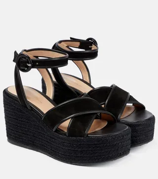 Suede wedge espadrilles