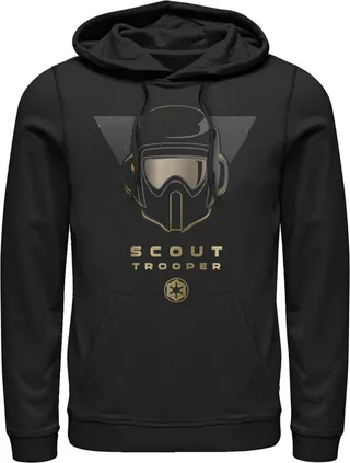 Men's Star Wars Jedi: Fallen Order Scout Trooper Helmet Pull Over Hoodie - Black - Small