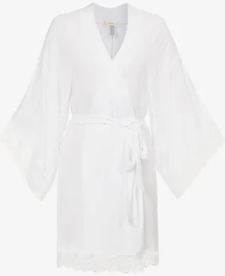 Womens White arry e ademoiselle Stretch-modal and Lace Robe