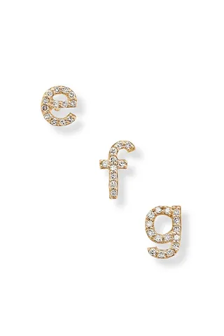 STONE AND STRAND - Alphabet 14-karat Gold Diamond Earring - D