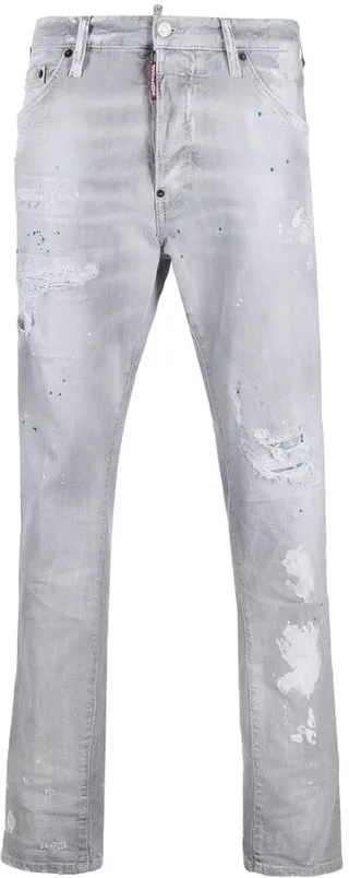 Ripped-Detail Denim Jeans