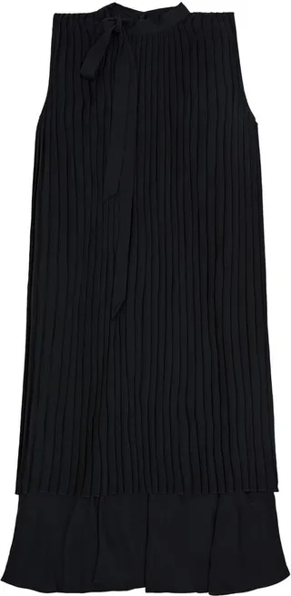 Layered Pleated Asymmetric Dress