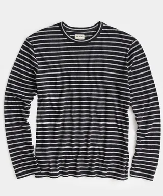 Issued By: Japanese Nautical Striped Tee in Black