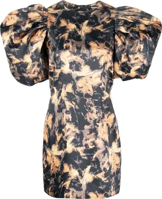 Floral-Print Puff-Sleeve Minidress