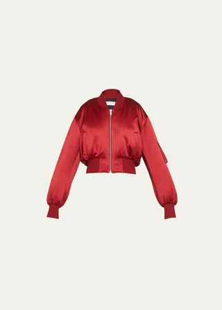 Oversized Silk Bomber Jacket