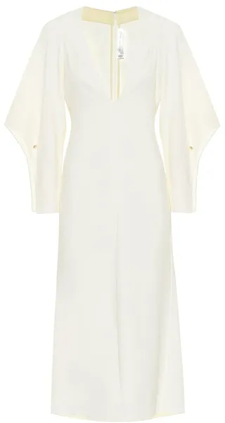 Stretch-cady midi dress