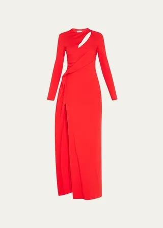 Slash Draped Gown