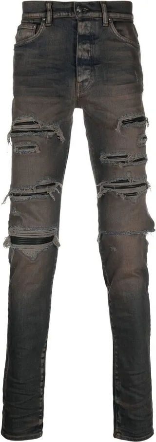 Black Thrasher Ripped Skinny Trousers