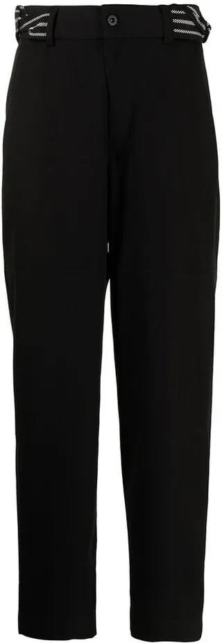 Striped-Waistband Tapered Trousers