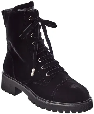 Alexandre Vauthier Veronica Velvet Combat Boot