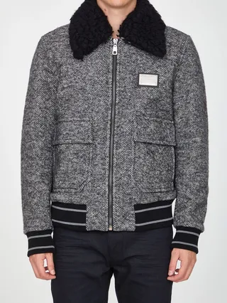 Wool Tweed Bomber Jacket