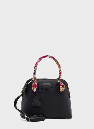 Scarf Detail Satchel Bag