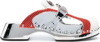 White Beetle Logo-Patch Sneaker Clogs