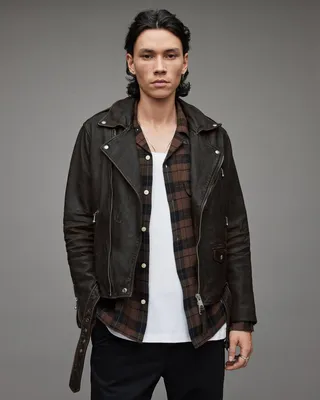 Torren Leather Biker Jacket - Brown