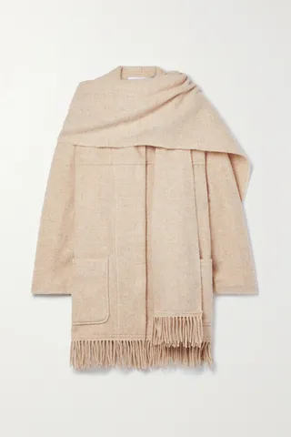 Isabel Marant Étoile - Faty Draped Fringed Wool-blend Coat - Ecru