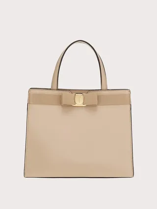 Ferragamo Women Vara Bow top handle Beige