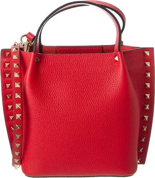 Valentino Rockstud Grainy Leather Tote