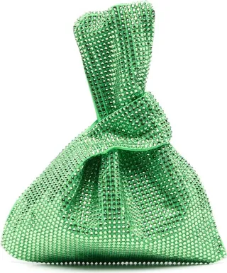 Crystal-Embellished Wrist Bag