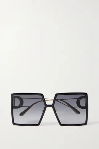 DIOR Eyewear - 30montaigne Su Oversized Square-frame Acetate And Gold-tone Sunglasses - Black