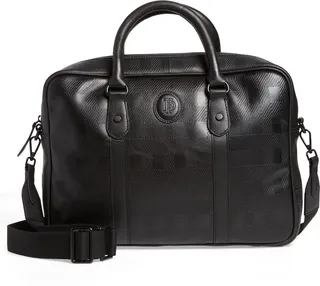 Chekvon Debossed Leather Briefcase