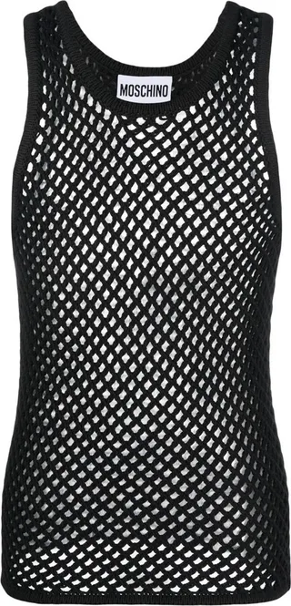 Open-Knit Crew Neck Vest